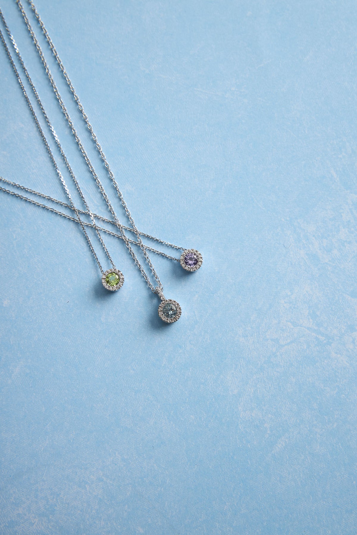 14 Karat White Gold Alexandrite and Diamond Necklace