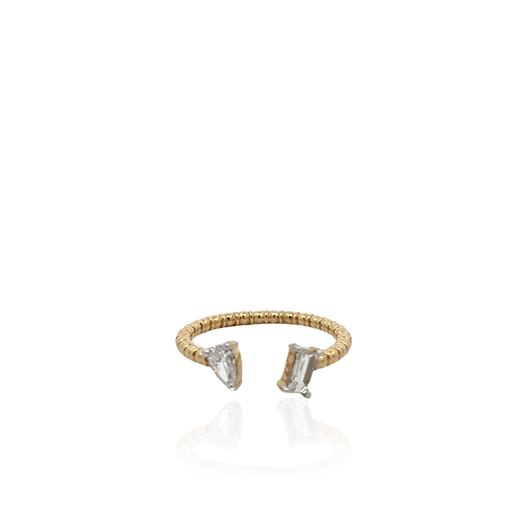14 Karat Yellow Gold Open Diamond Ring