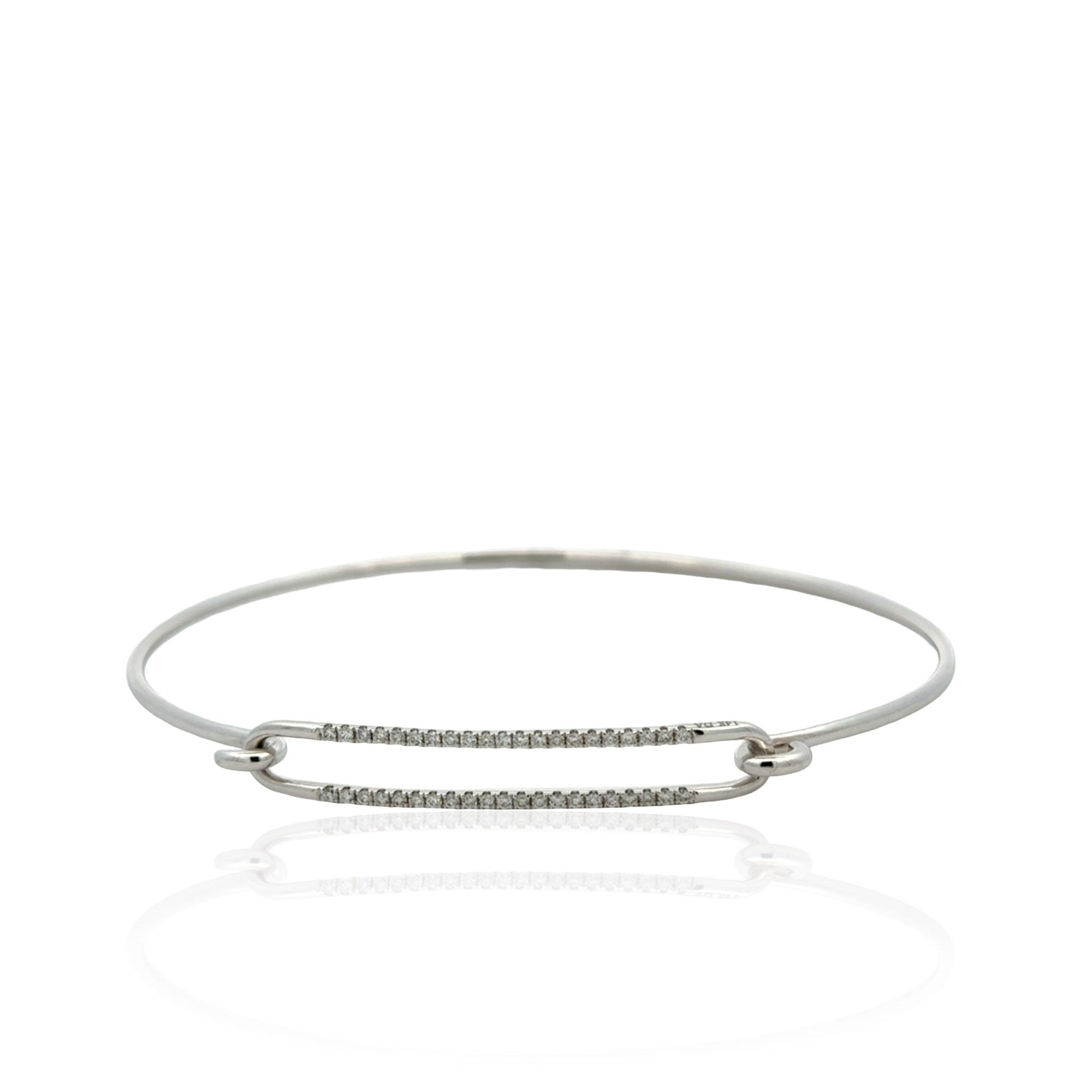 14 Karat White Gold Diamond Bangle Bracelet