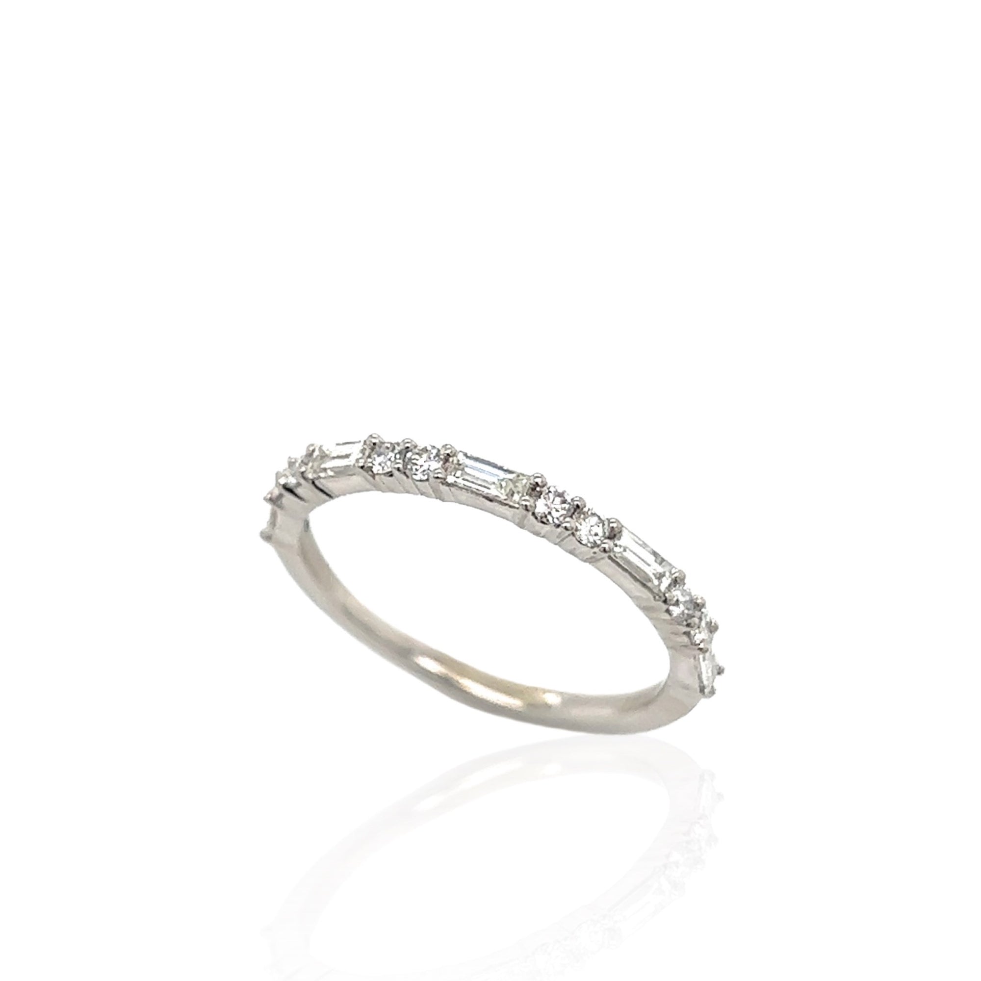 14 Karat White Gold Diamond Band