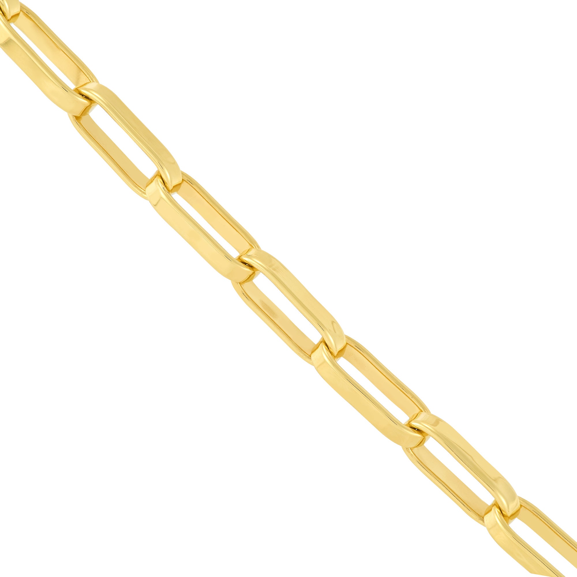 Polished Rectangular Link Bracelet in 14K Yellow Gold, 8"
