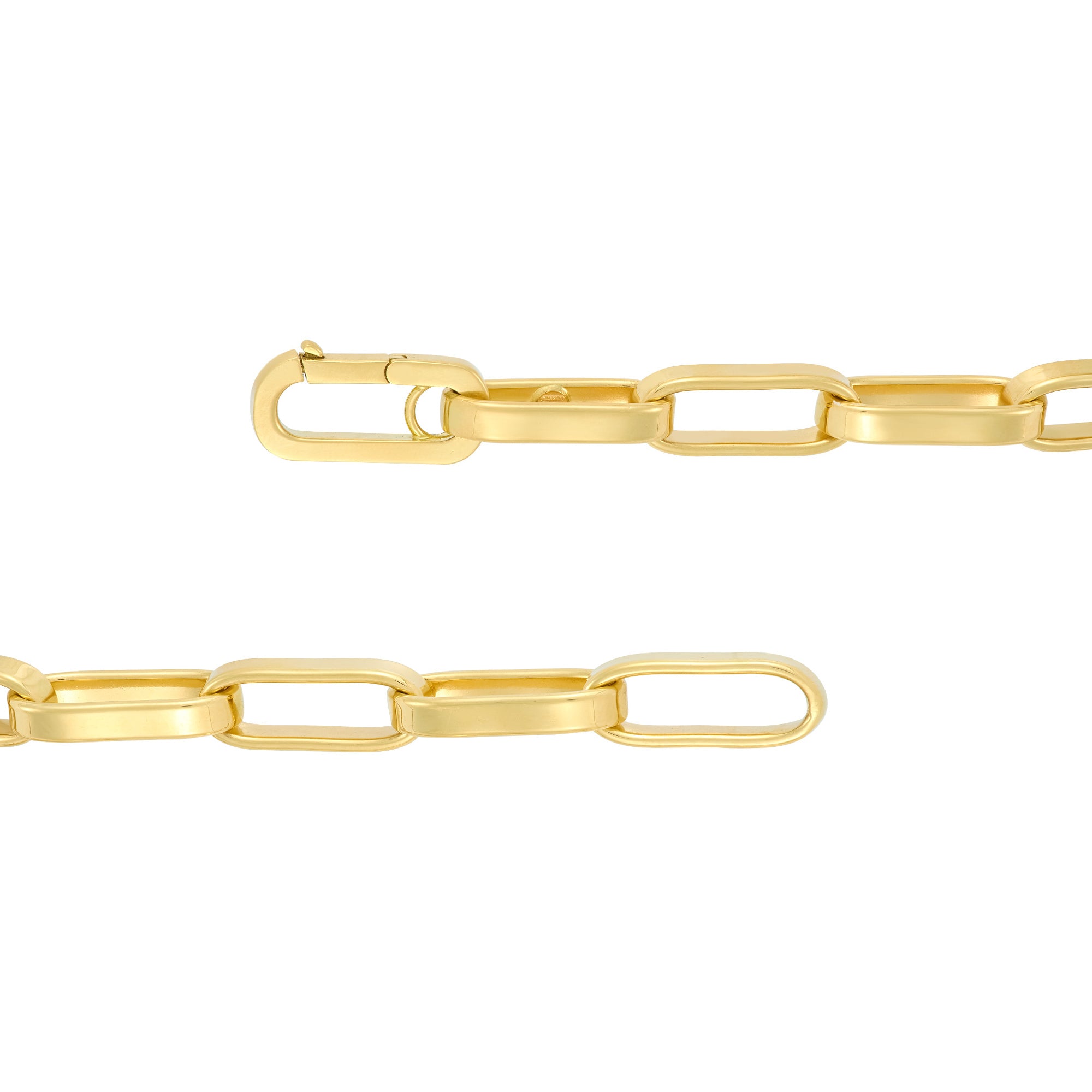 Polished Rectangular Link Bracelet in 14K Yellow Gold, 8"