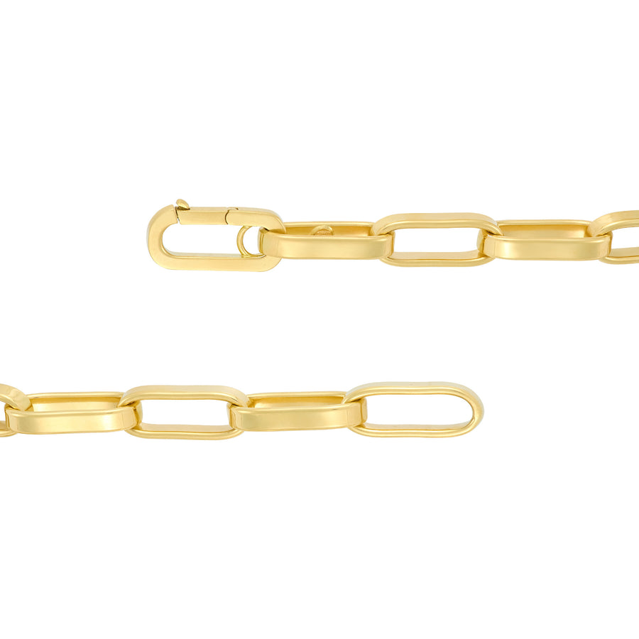 Polished Rectangular Link Bracelet in 14K Yellow Gold, 8"