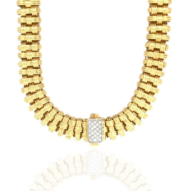 Vintage Diamond and Gold Gregg Ruth Necklace