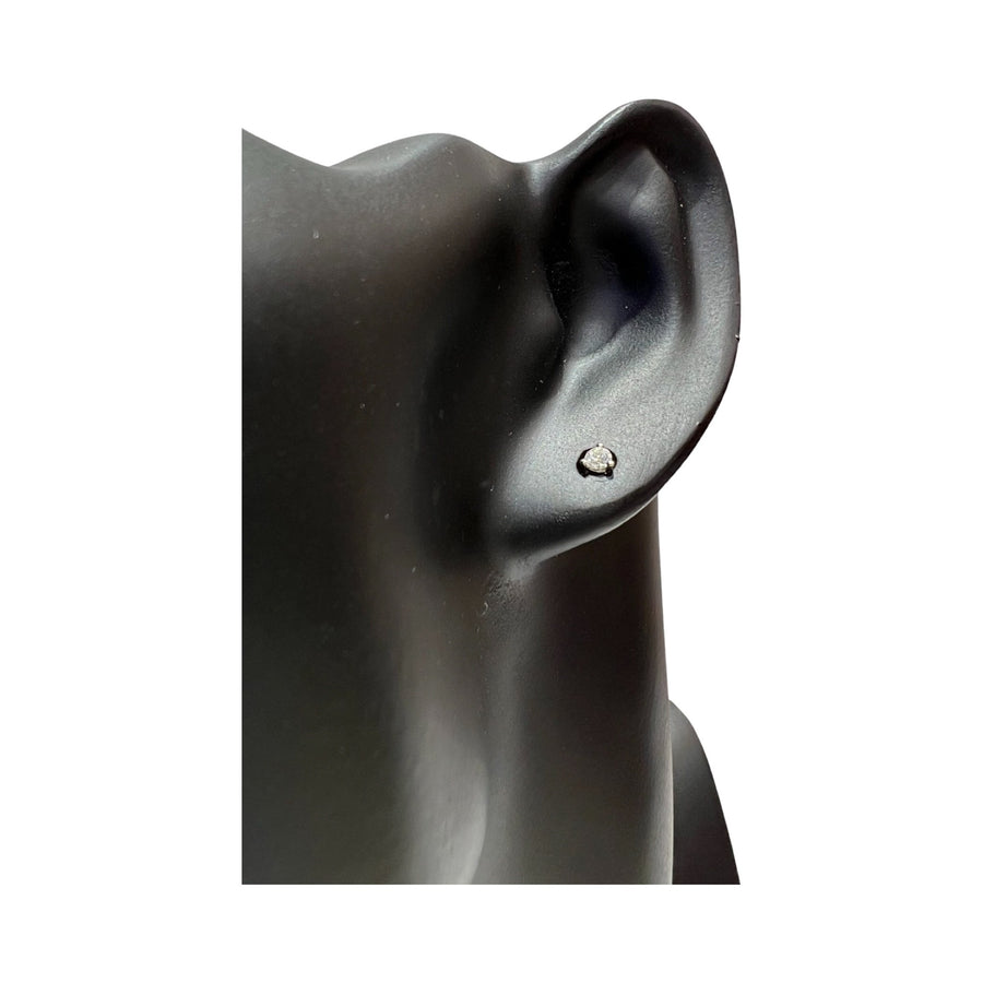 Round Brilliant Diamond Stud Earrings in Martini Settings