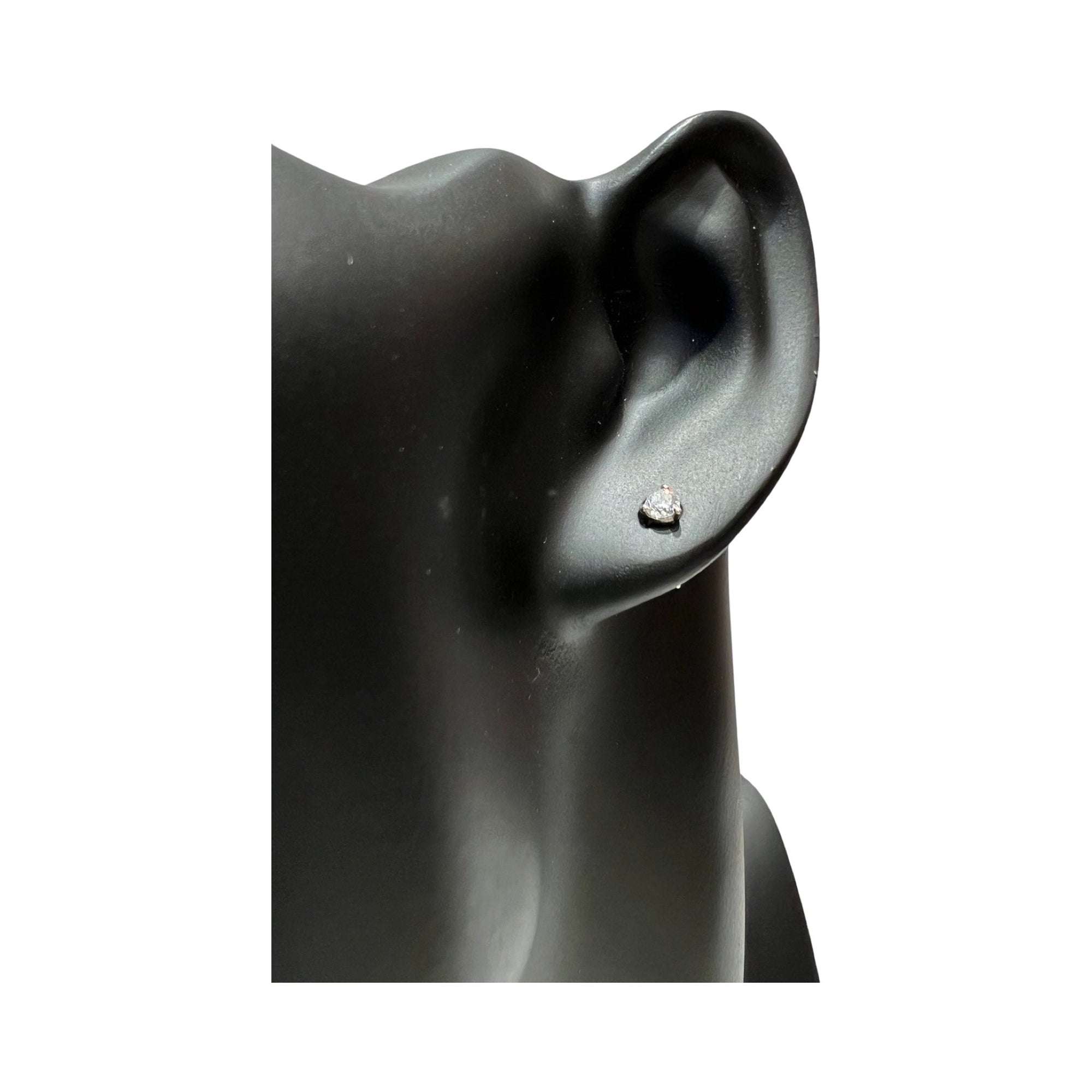 Round Brilliant Diamond Stud Earrings in Martini Settings