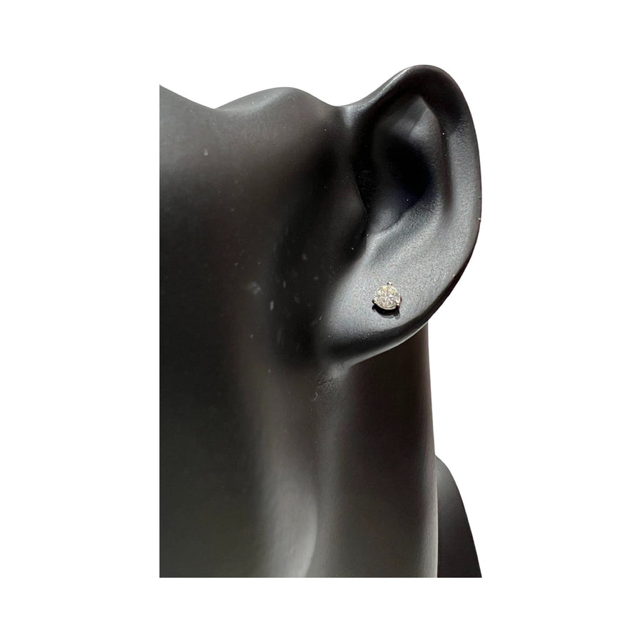 Round Brilliant Diamond Stud Earrings in Martini Settings