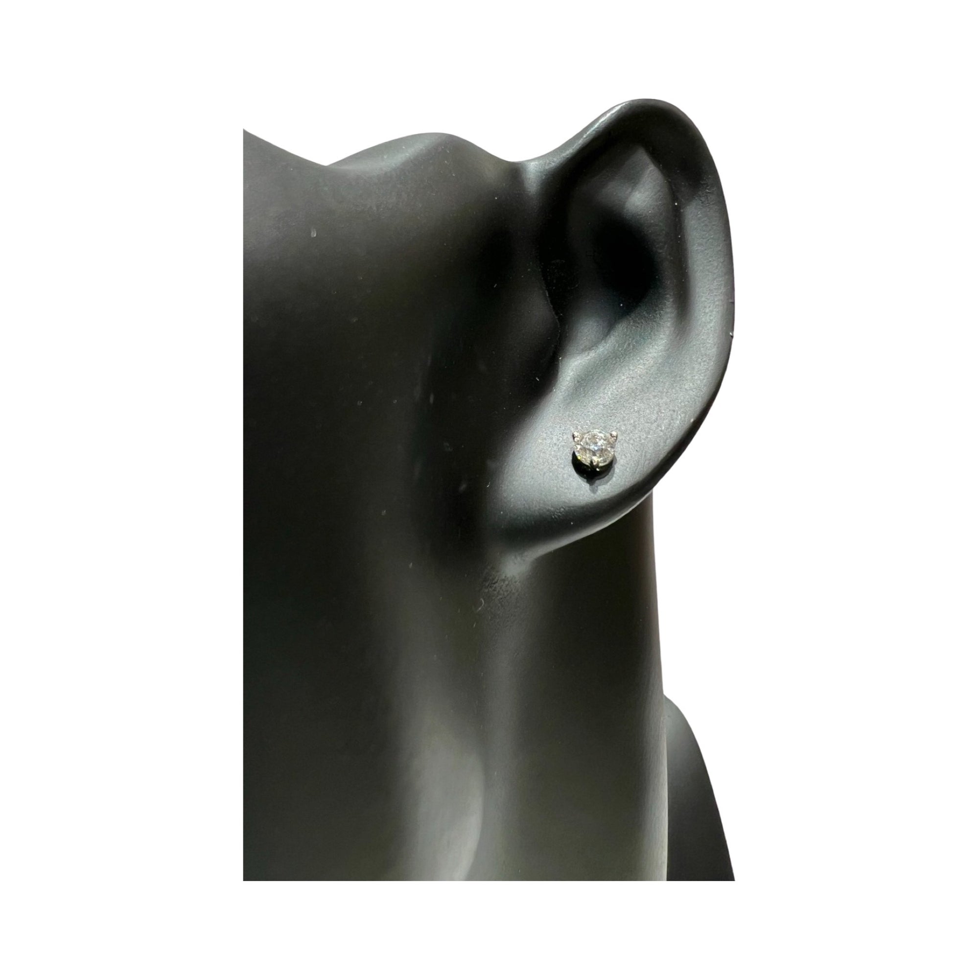 Round Brilliant Diamond Stud Earrings in Martini Settings