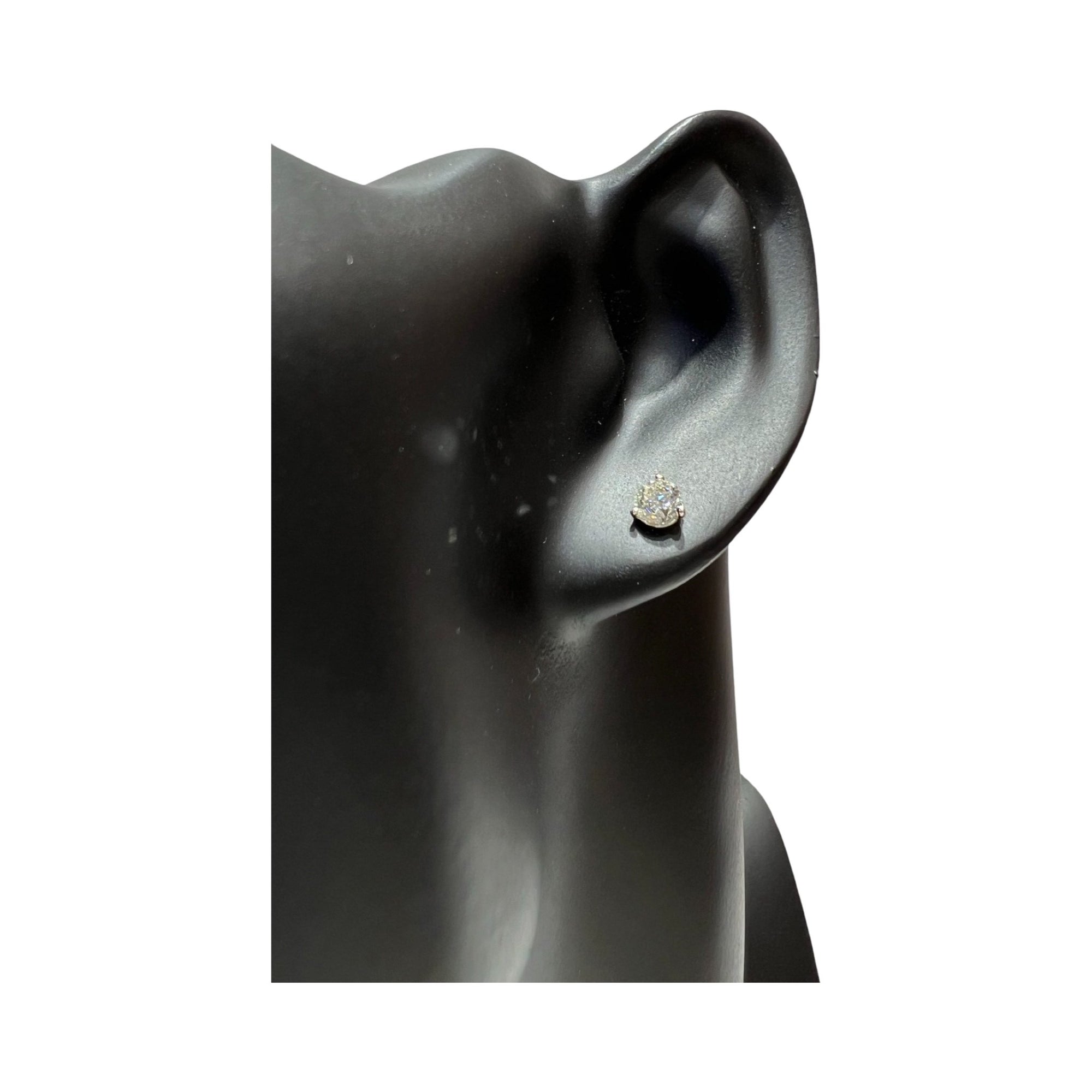 Round Brilliant Diamond Stud Earrings in Martini Settings