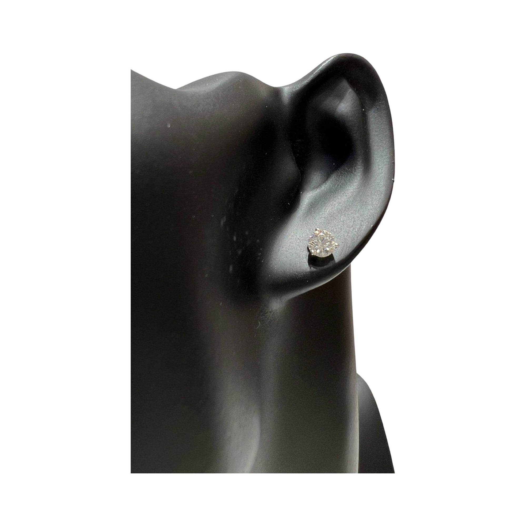 Round Brilliant Diamond Stud Earrings in Martini Settings