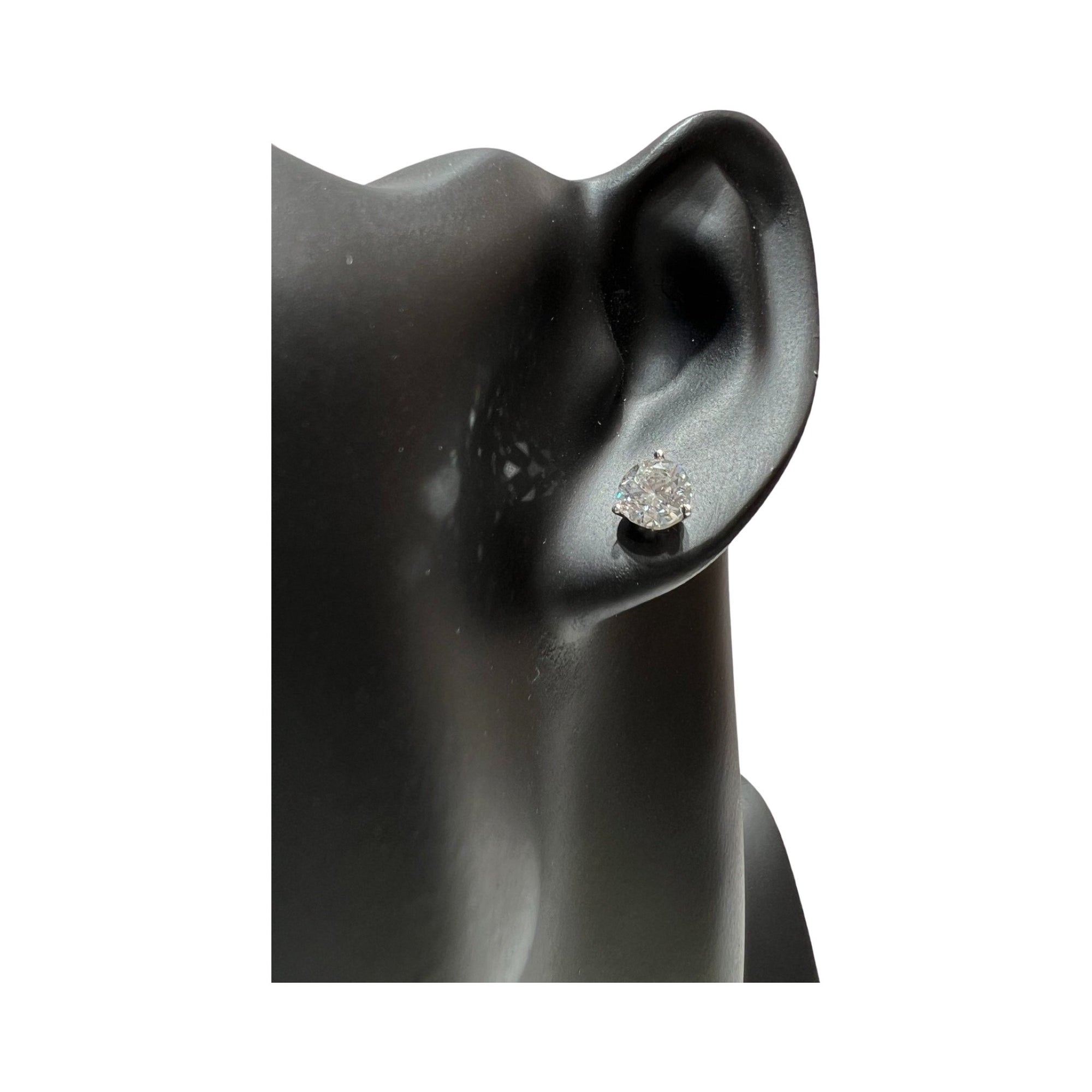 Round Brilliant Diamond Stud Earrings in Martini Settings