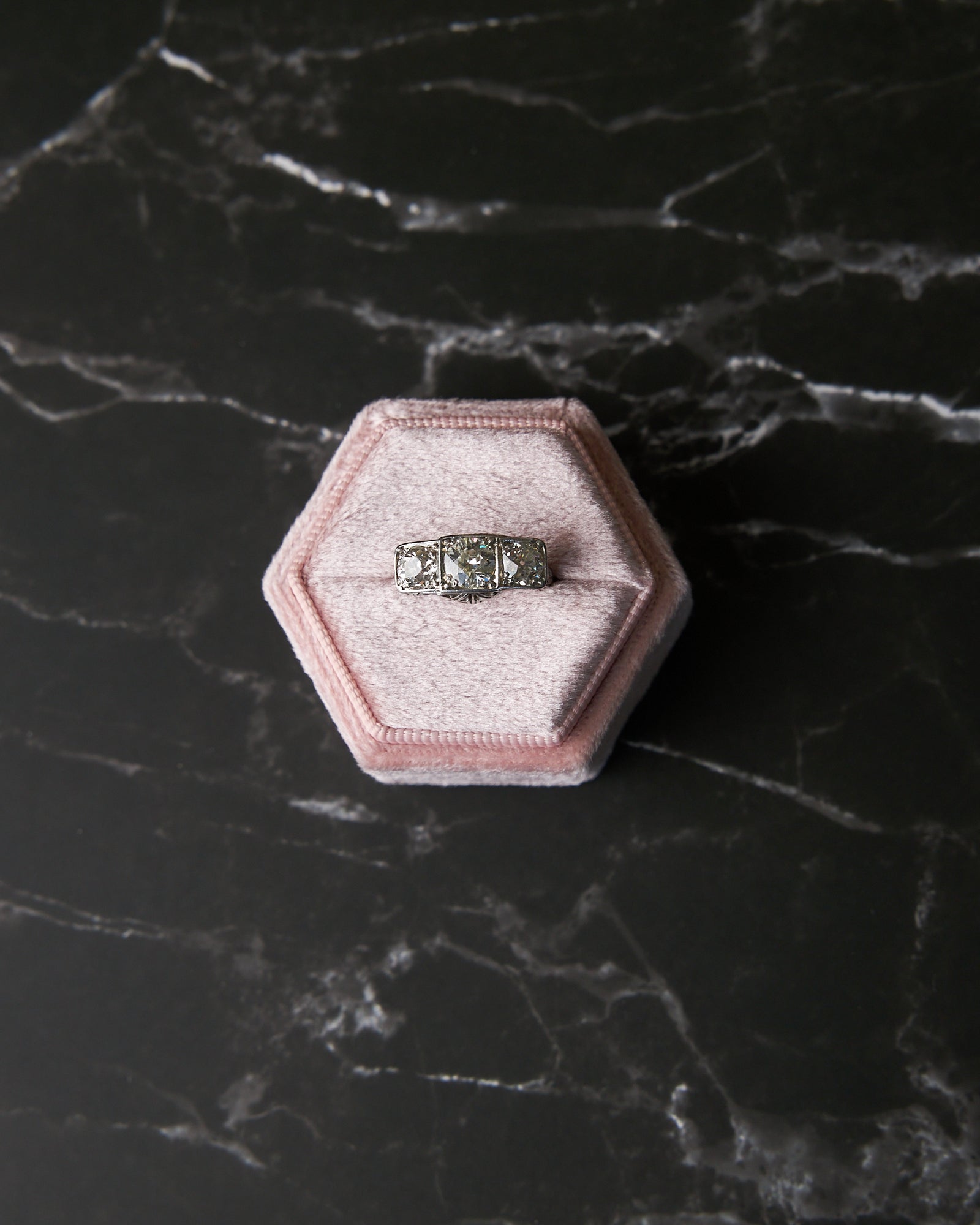 Platinum Old European Cut Diamond Ring – 2.44 CTTW, Handmade Vintage-Inspired Design