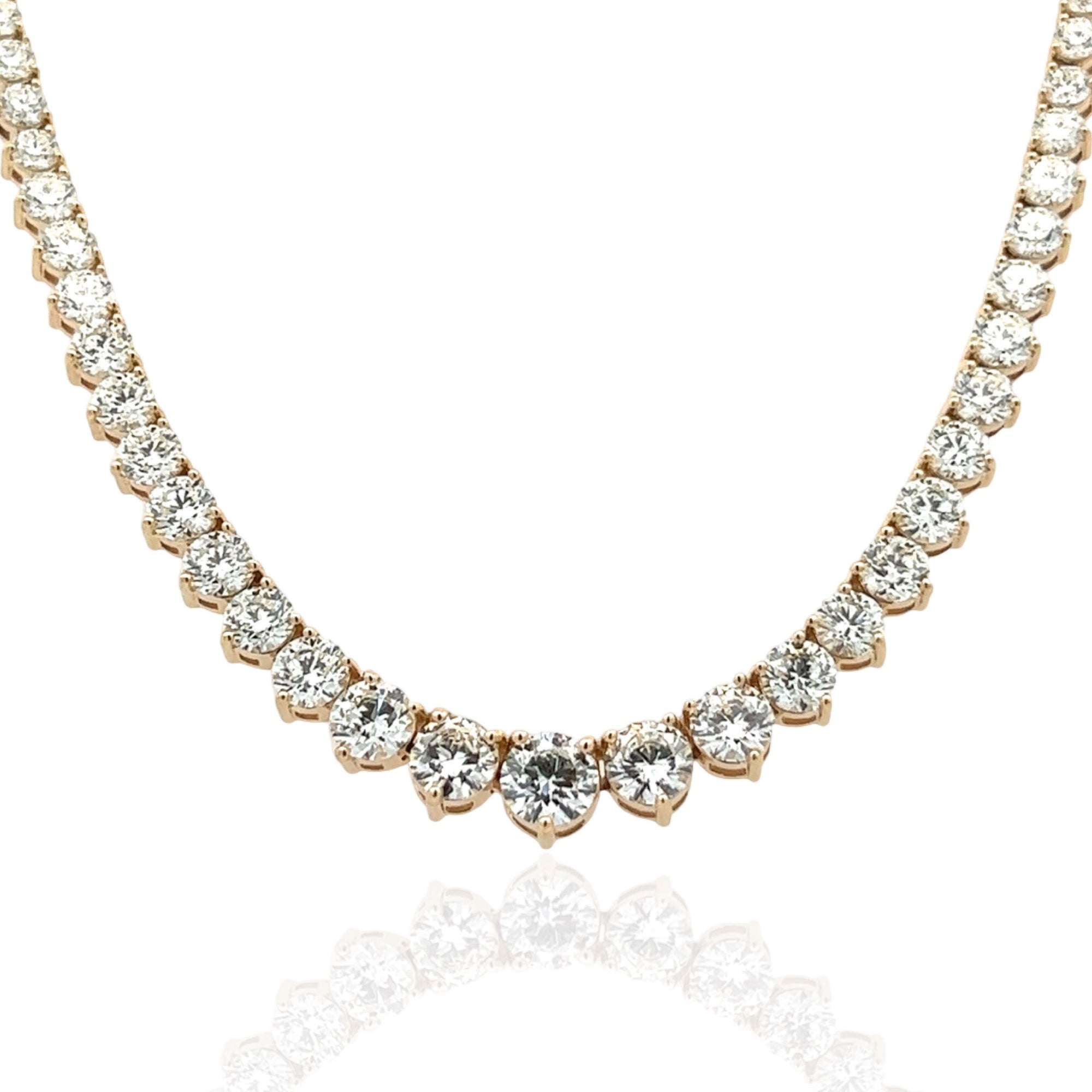 Graduated Diamond Riviera Necklace in 14K Yellow Gold, 10.01ctw