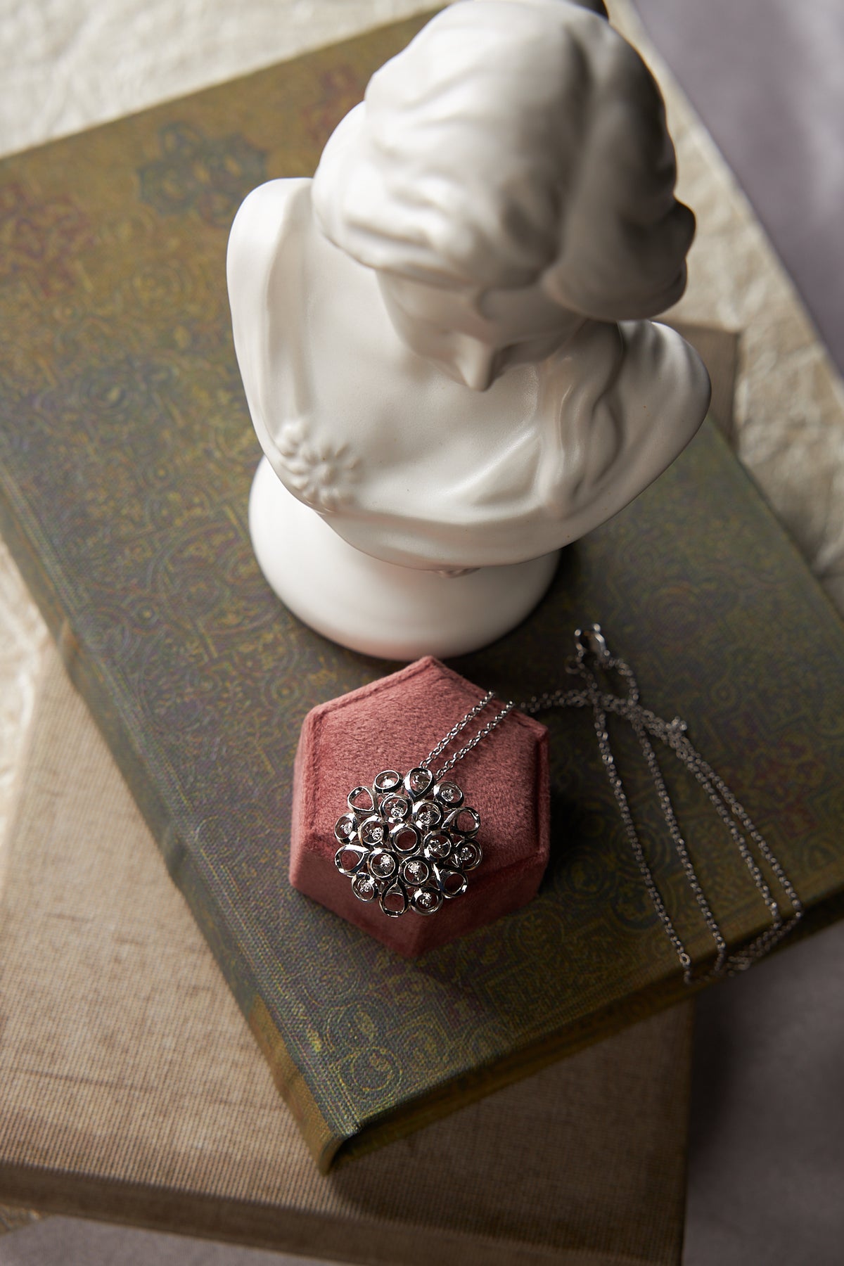 14 Karat White Gold Diamond Necklace