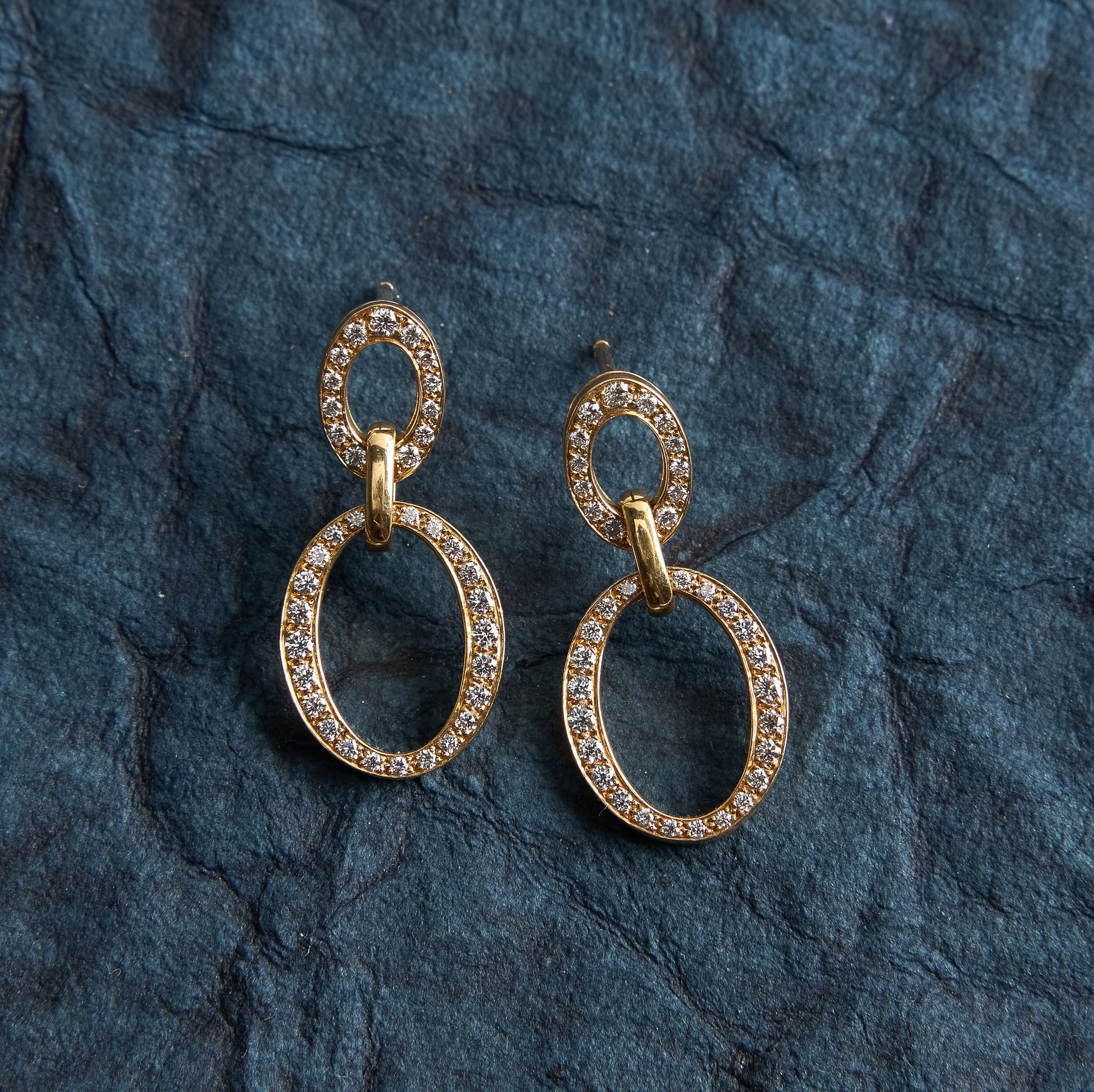 18 Karat Yellow Gold and Diamond 'Carousel' Earrings