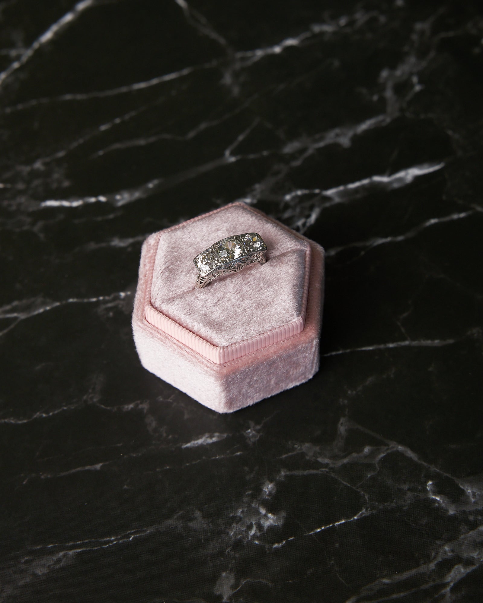 Platinum Old European Cut Diamond Ring – 2.44 CTTW, Handmade Vintage-Inspired Design