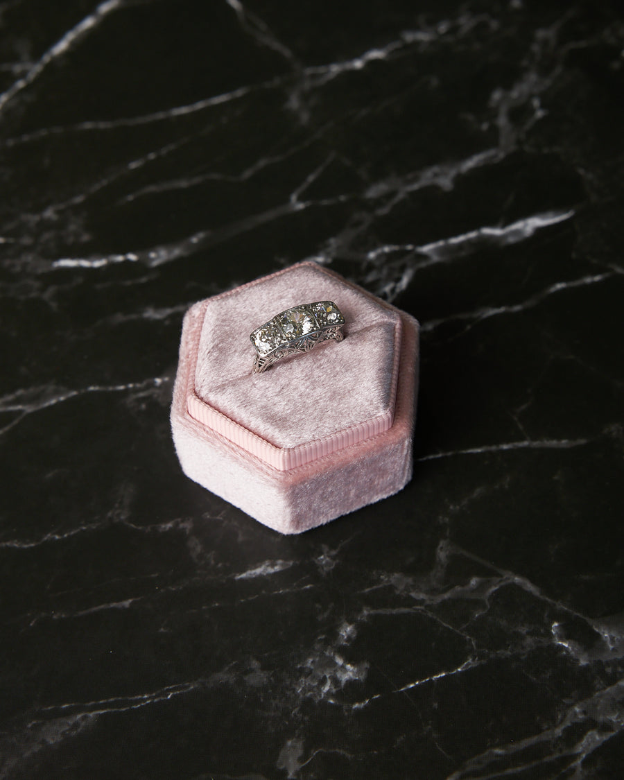 Platinum Old European Cut Diamond Ring – 2.44 CTTW, Handmade Vintage-Inspired Design