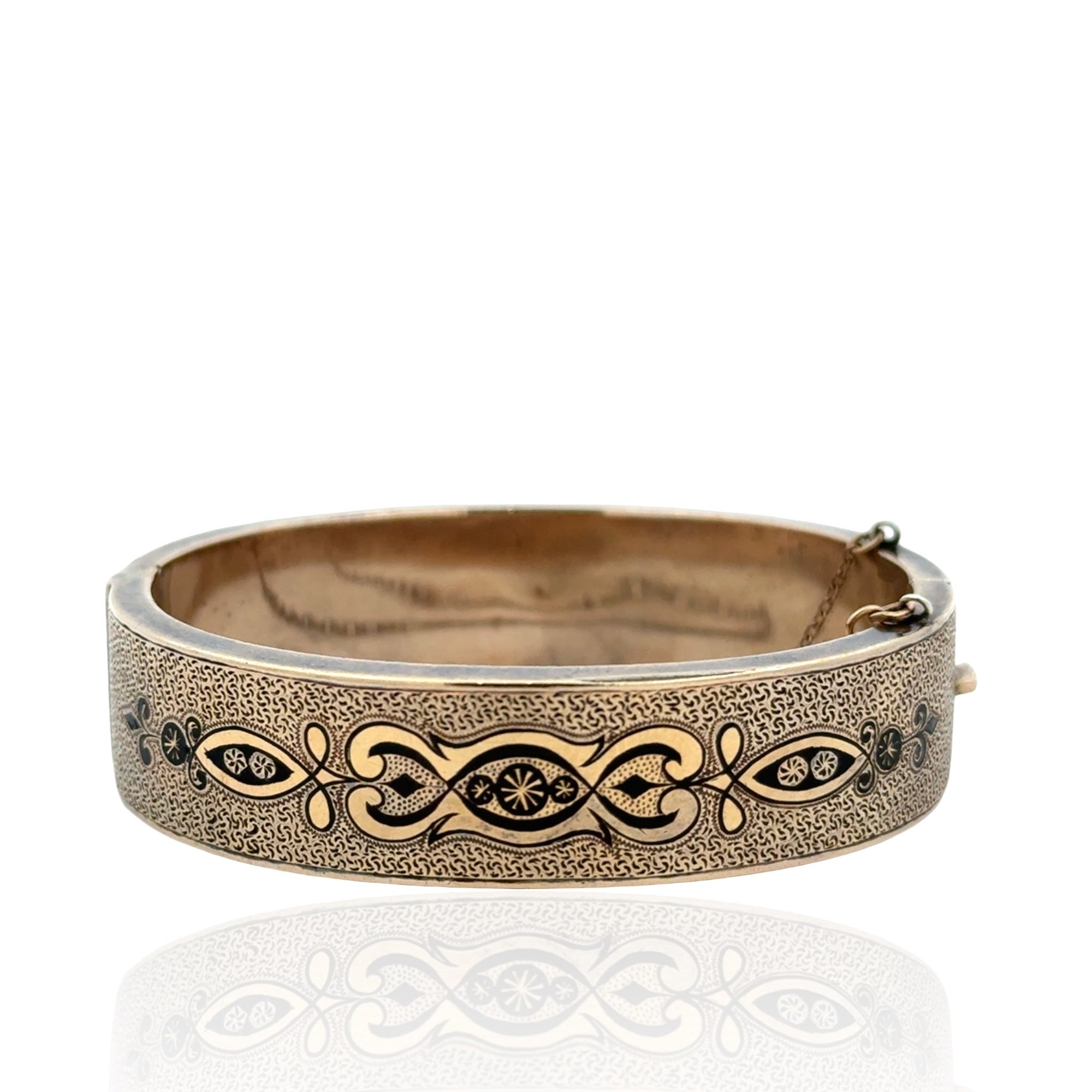 14 Karat Yellow Gold Victorian Bangle Bracelet