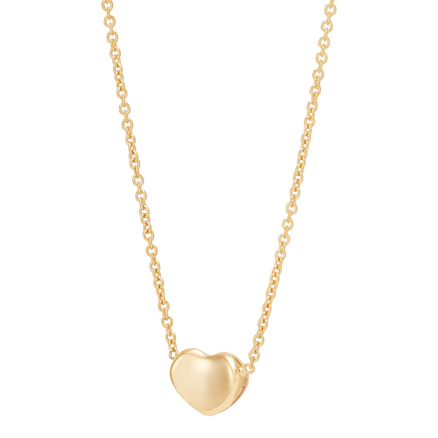 Heart Station Necklace in 14K Yellow Gold