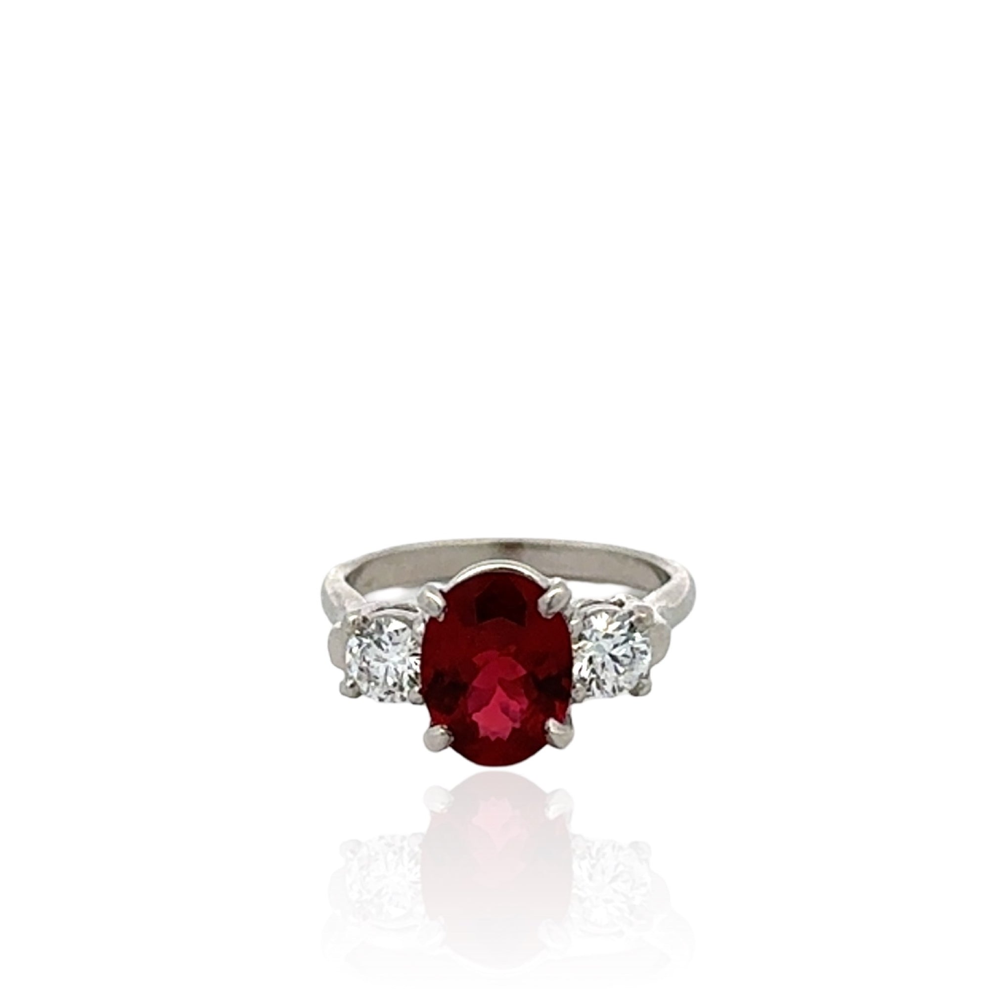 Platinum Ruby and Diamond Ring