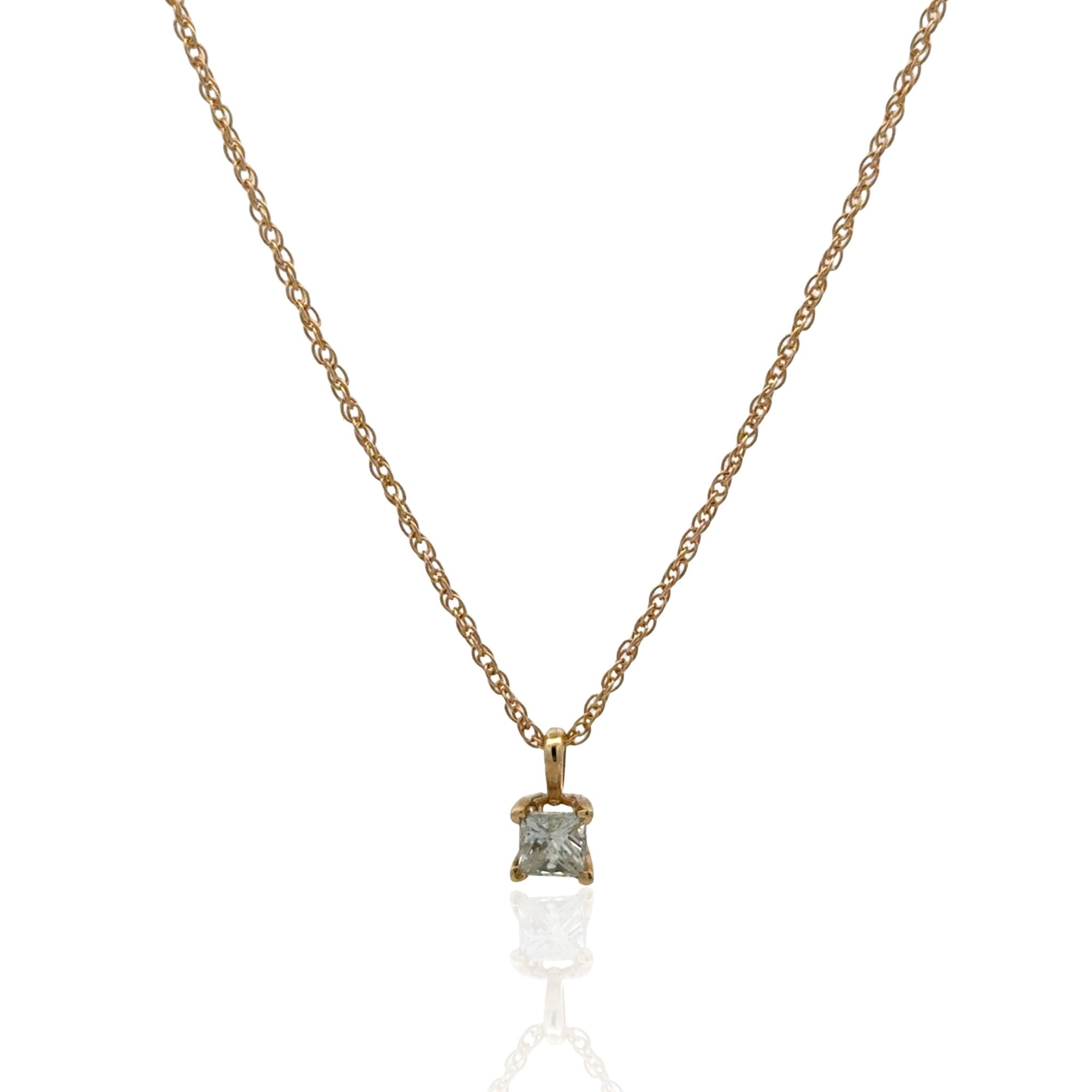 14 Karat Yellow Gold Diamond Pendant