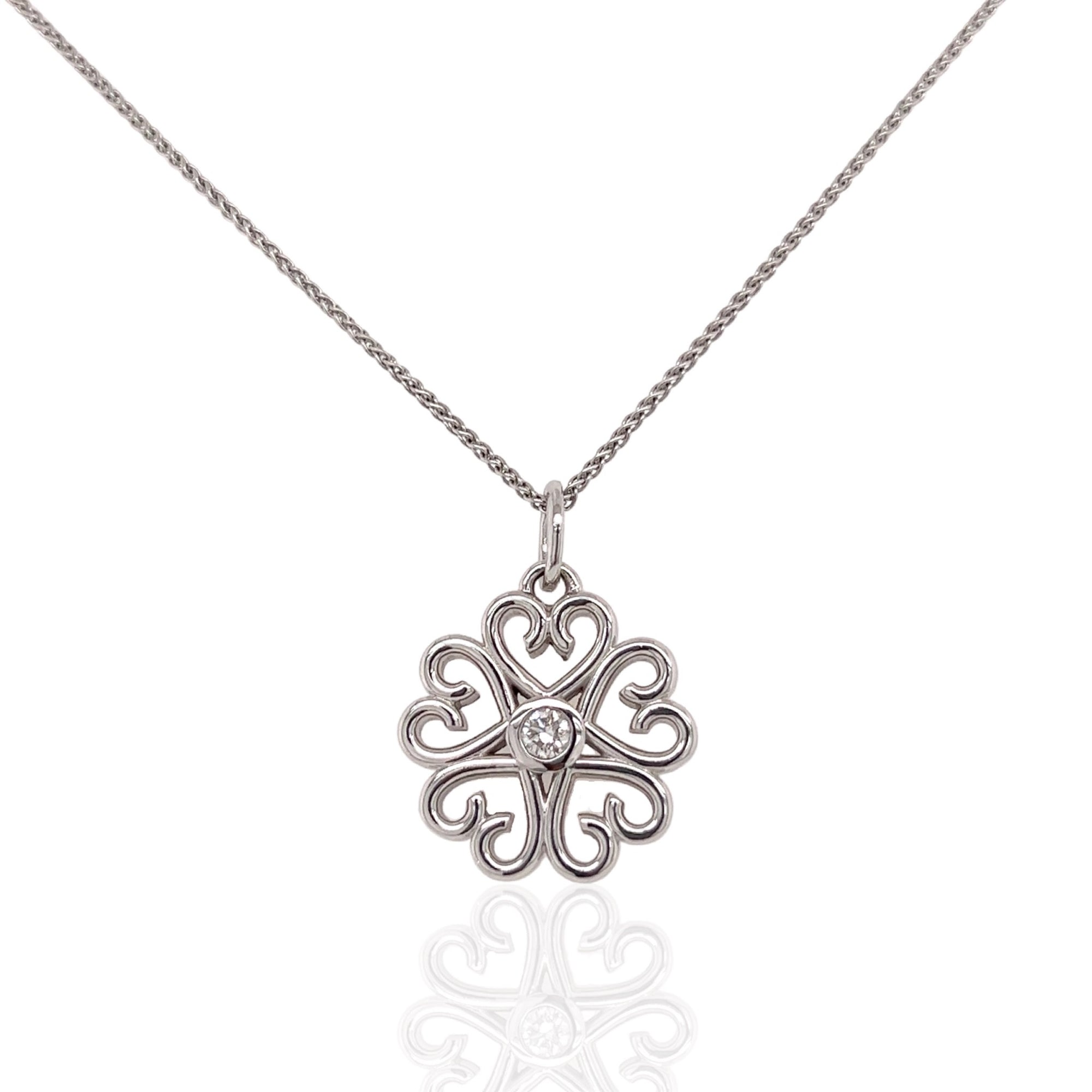 14 Karat White Gold Diamond Necklace