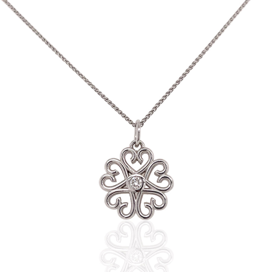 14 Karat White Gold Diamond Necklace