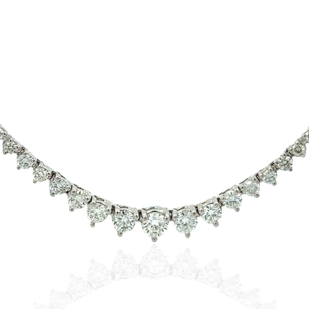 14 Karat White Gold Diamond Riviera Necklace