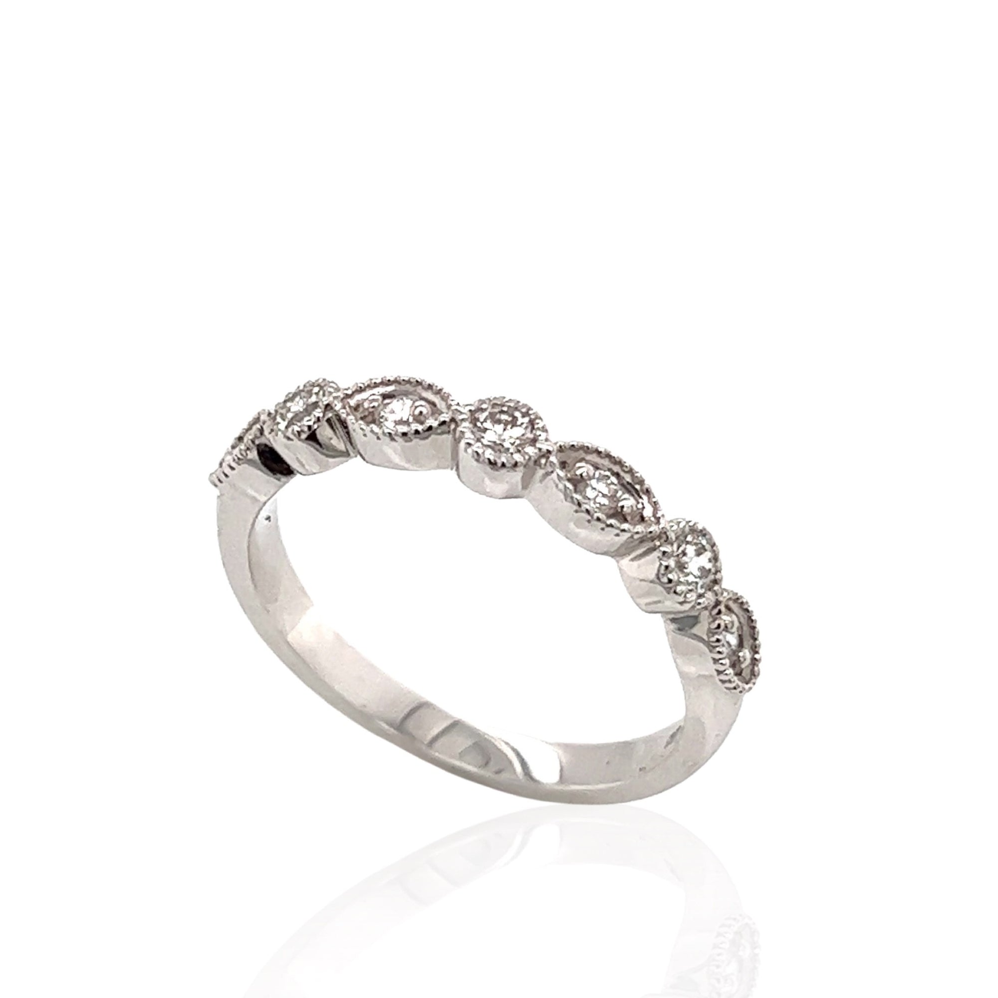 14 Karat White Gold Diamond Band