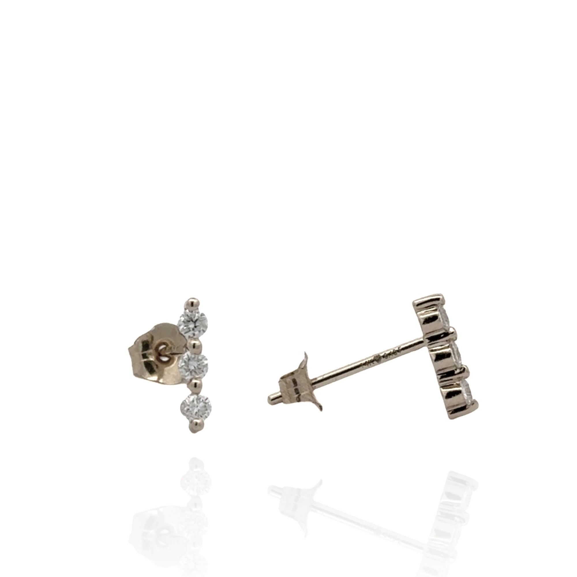 14 Karat White Gold and Diamond Stud Earring