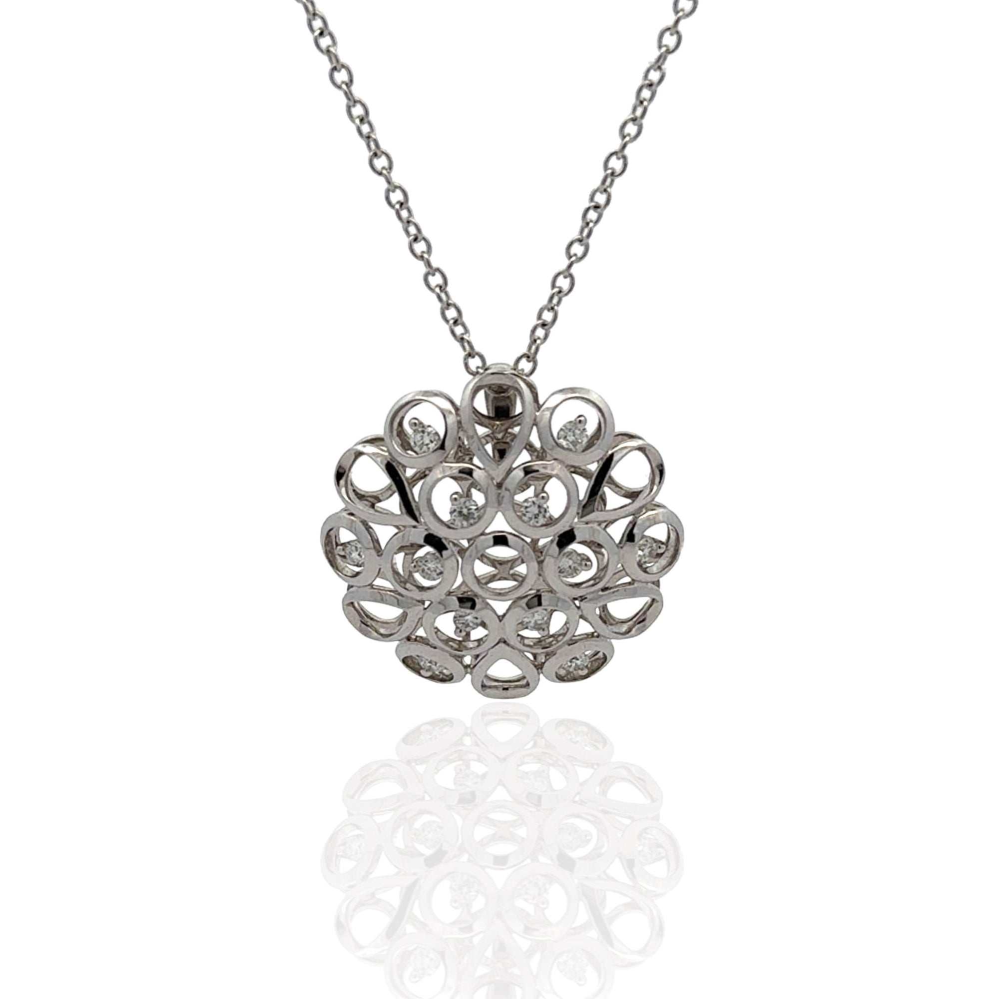 14 Karat White Gold Diamond Necklace