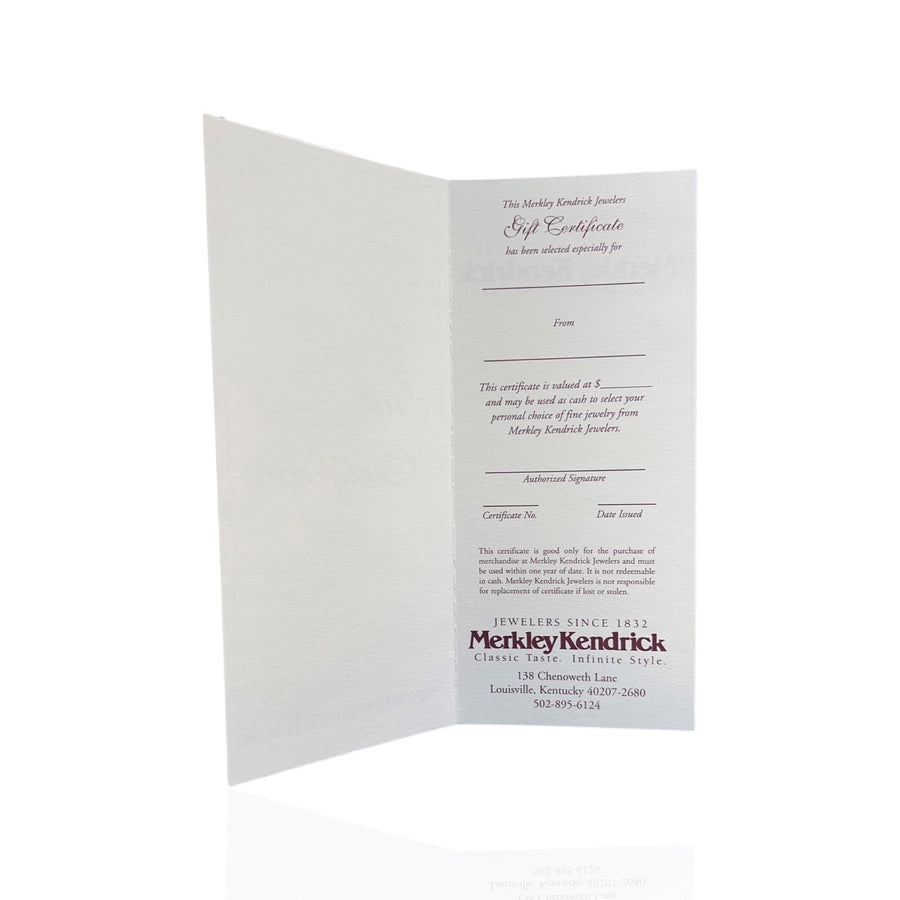 Merkley Kendrick Jewelers Gift Certificate