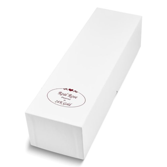 Lacquer Dipped 24 Karat Gold Trimmed Real White Rose